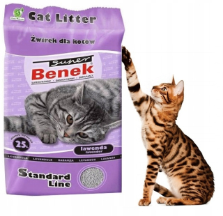 Podstielka pre mačky Super Benek Lawenda 25L Purple